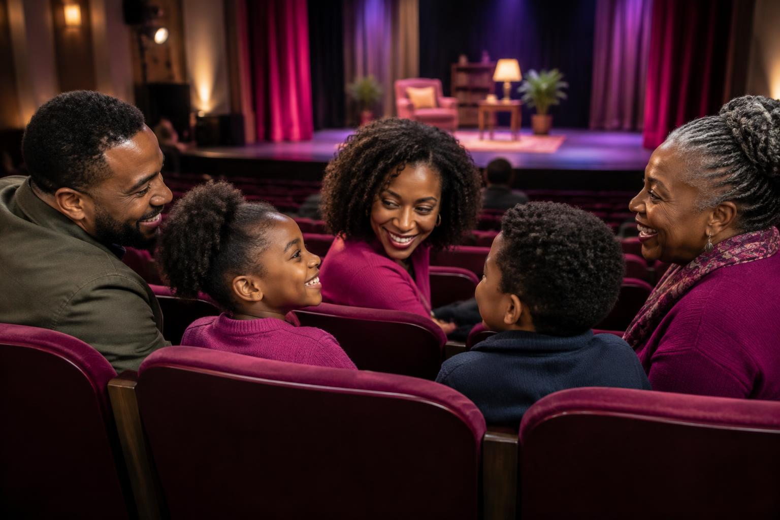 A group seated in a theatre before a live performance
